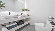 Many of the 5 bathrooms have double sink, all have rain showers