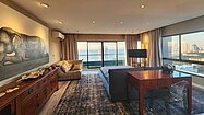 The master-bedroom is a true suite