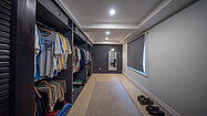 A walk-in wardrobe