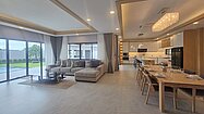 Across the dining- and living-space