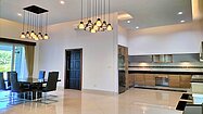 The spacious kitchen and living-area