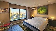 A chic yet the smallest of the bedrooms