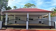 The carport easiely holds 2 cars