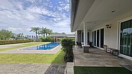 One of the shaded outdoor areas
