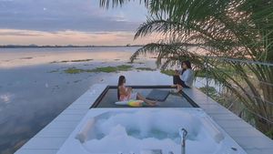 A Jacuzzi massage or relaxing over the water