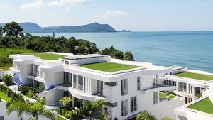 A glimpse across the beachfront estate