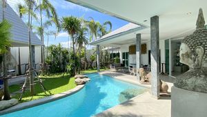 A look across the curved pool
