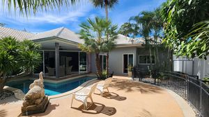 A lovely pool and outdoor area