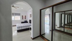 A separate walk-in wardrobe