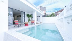 Across the pool and terrace