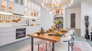 Across this inviting kitchen and dining-area