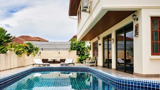 Alongside the generous pool
