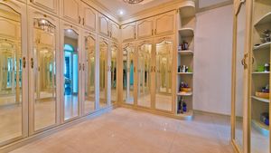 An impressive walk-in wardrobe