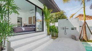An outdoor shower