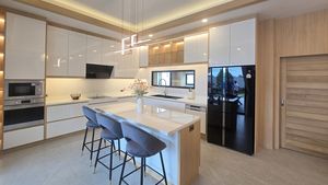 Another angle of this well-equipped kitchen