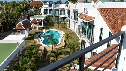 Balcony views across the resort