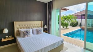 Lovely pool-views from the master-bedroom