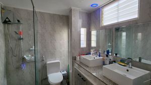Spacious and new - the master bathroom