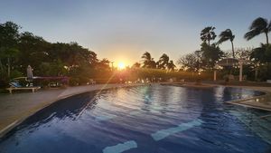 Sunset at the pool