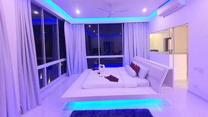 The bedrooms at night