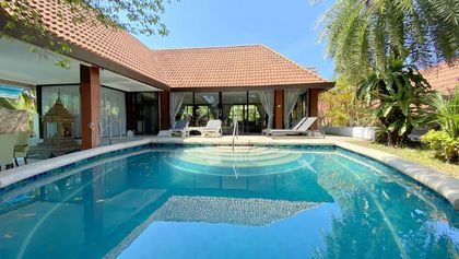 The elevated living section with pool