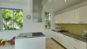 The kitchen with an island