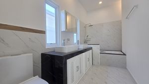 The master bathroom