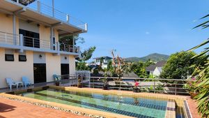 The modern building with the private pool