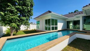 The pool is generous in size