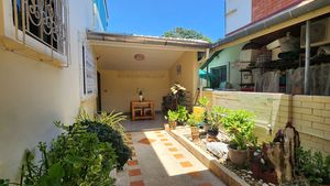 The shaded outdoor dining-area