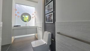 The smaller bathroom