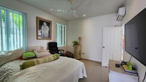 The smaller of the two bedrooms