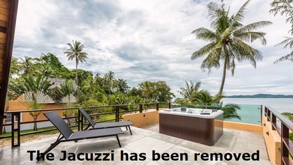 The upstairs terrace with gorgeous views