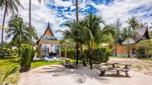 The villa from the beach