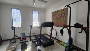 This bedroom has been transformed to a gym