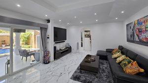 Views from an Italian leather sofa