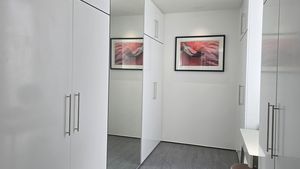 Walk in wardrobe and vanity table