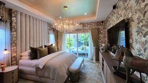What a stylish master bedroom