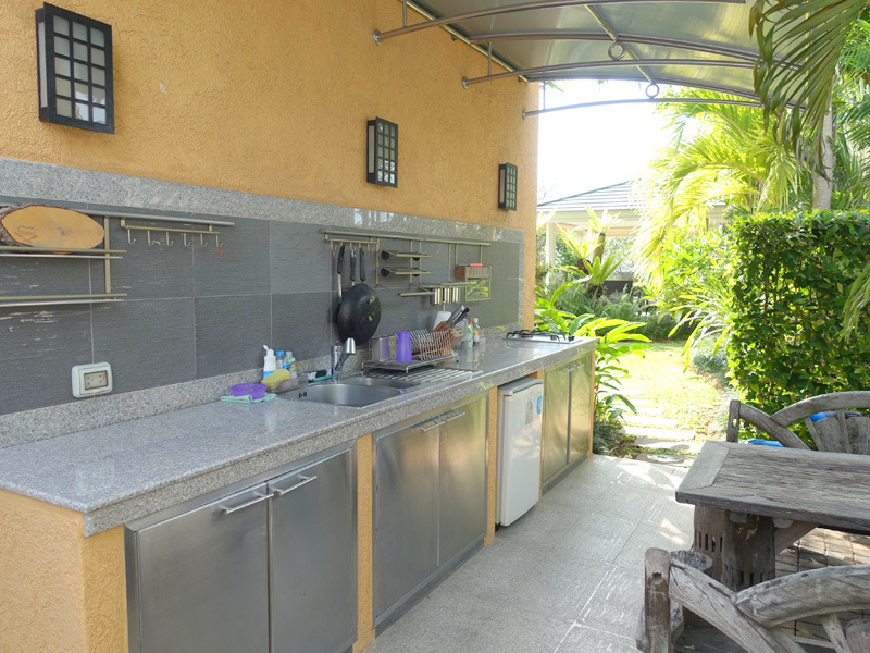 5 Plus Bedroom Pool Estate At Siam Royal View Above Pattaya Outdoor Thai Kitchen With Dining Table
